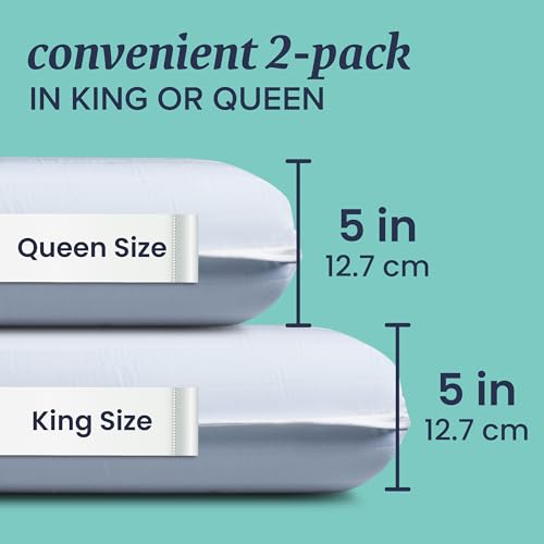 Beckham Hotel Collection Queen Size Firm Memory Foam Pillows (Set of 2) - Solid Block Design for Maximum Neck & Spine Support - size: Queen (Firm Foam)
