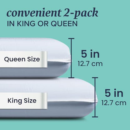 Beckham Hotel Collection Queen Size Firm Memory Foam Pillows (Set of 2) - Solid Block Design for Maximum Neck & Spine Support - size: Queen (Firm Foam)