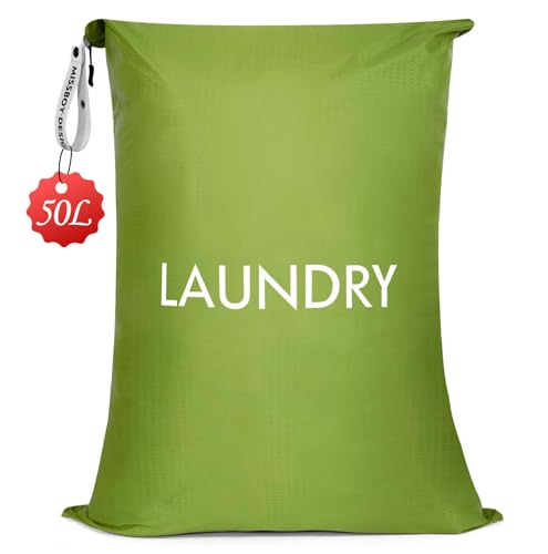 MissBoy Travel Laundry Bag with Zipper, Odor-Isolating & Splash-proof Dirty Clothes Organizer for Suitcase, Lightweight Foldable Wet Dry Bag for Gym, Camping, and Swimming - color: Green