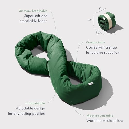 Huzi Infinity Pillow - Travel Neck Pillow - Versatile Soft 360 Support Scarf - Machine Washable - Home Travel Flight Road Trips Airplane Sleeping (Pine Green) - color: Pine Green