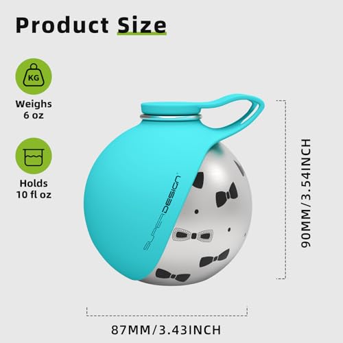 2-in-1 Portable Dog Water Bottle for Small Dogs - Leak-Proof & Compact Dog Travel Water Bottle -Stainless Steel Bottle & Silicone Bowl - Ideal for Walking, Hiking & Travels(10 fl oz, Blue) - color: Blue
