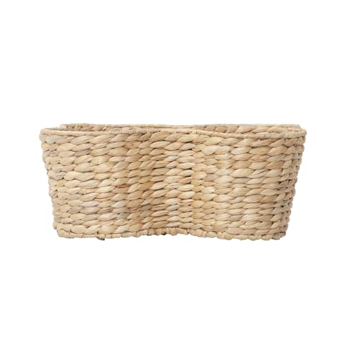 Water Hyacinth Dog Toy Basket, Bone Shaped Dog Toy Storage Basket, Pet Toys Organizer Bin, Handmade 16" x 13" x 7"