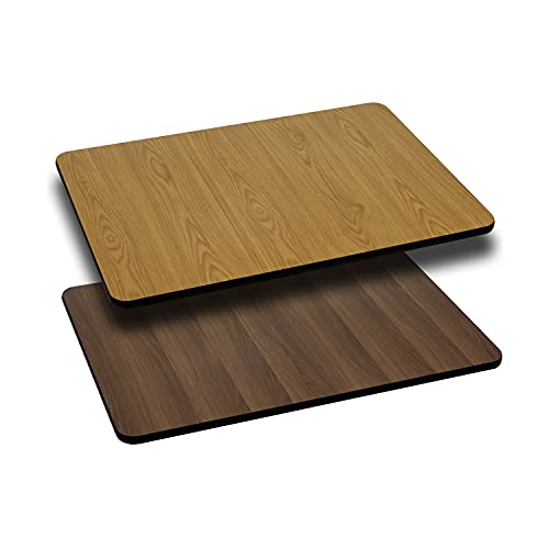 Flash Furniture Glenbrook 30'' x 42'' Rectangular Table Top with Natural or Walnut Reversible Laminate Top (Pack of 1) - color: Natural/Walnut, size: 30" x 42" Rectangular