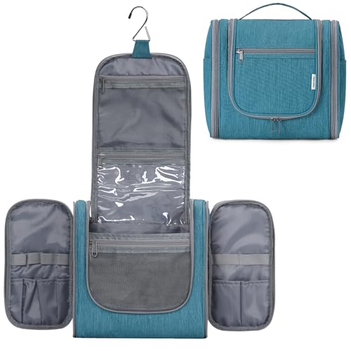 Narwey Hanging Toiletry Bag for Women Travel Makeup Bag Organizer Toiletries Bag Men for Cosmetics Essentials Accessories (Large, Teal) - color: AG-Teal, size: Large