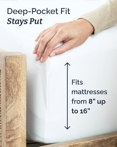 Twin XL 4 Piece Sheet Set - Comfy Breathable & Cooling - Ultra Soft Hotel Luxury Bedding Set w/ 8-16 Inch Deep Pockets - 1 Flat & 1 Fitted Sheet & 2 Pillowcases - Wrinkle Free and Easy Care - White - color: 01 - White, size: Twin XL