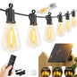 Brightown 202FT Solar String Lights Outdoor Waterproof with Remote, 65+2 LED Shatterproof Bulbs, Dimmable & Timable, 3 Light Modes - Commercial Grade Patio Lights for Garden Backyard Party Decor - size: 202FT(65 Sockets)
