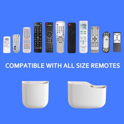 SUNFICON Remote Holder Wall Mount TV FAN Remote Control Holder Bedside Caddy Wall Organizer Phone Holder for Office Adhesive Media Player Controller Holder Box Tray Home Desk Nightstand 2 SMALL WHITE - color: 2SMALL WHITE