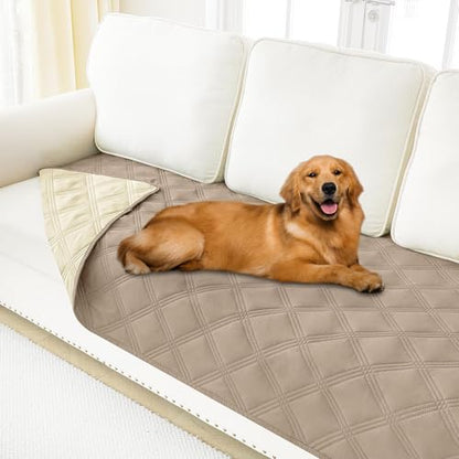 Smiry Waterproof Dog Bed Cover Blanket 30x70, Soft Reversible Pet Blanket, Washable Leakproof Cats Dogs Couch Cover for Sofa, Couch, Furniture, Taupe/Beige - color: Taupe/Beige, size: 30x70 Inch