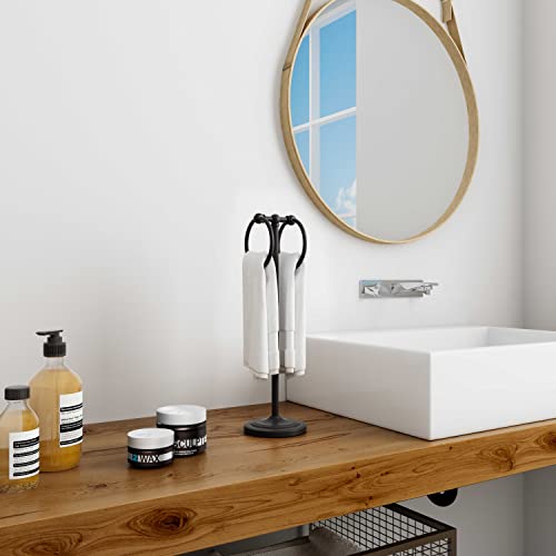 BGL Hand Towel Holder Stand for Bathroom, Hand Towel Stand for Bathroom Counter, Free Standing Towel Racks for Bathroom with Weighted Base,Matte Black - color: Matte Black