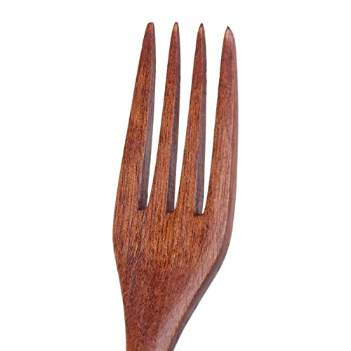 3-Piece Wooden Cutlery Set, Portable Reusable Wooden Utensil Set Including Spoon Fork Knife and Box for Lunch, Camping, Family and Office