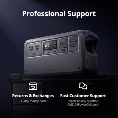 DJI Power 1000 Portable Power Station, 1024Wh LiFePO4 Battery, 2200W (Peak 2600W) AC/140W USB-C Output, 23db Ultra-Silent, Solar Generator For Home Backup, Camping (Solar Panel Optional) - color: Black-4