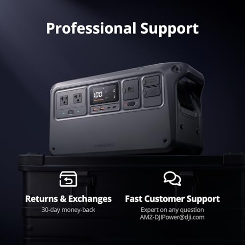 DJI Power 1000 Portable Power Station, 1024Wh LiFePO4 Battery, 2200W (Peak 2600W) AC/140W USB-C Output, 23db Ultra-Silent, Solar Generator For Home Backup, Camping (Solar Panel Optional) - color: Black-4