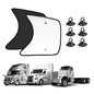 KUST 2PCS 23''*21.6'' Side Window Shades for Semi Truck/Heavy Duty Truck - Freightliner Cascadia, Volvo, Mack, Kenworth, Peterbilt, International LT, Western Star - Silver & Black Window Shades - size: Semi Truck/ Heavy Duty Truck (Silver&Black)