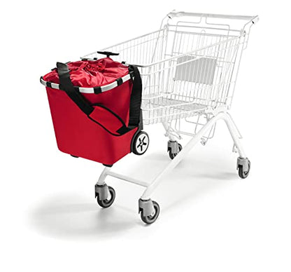 reisenthel carrycruiser red – Portable Shopping Trolley with Sturdy Aluminum Frame, Shoulder Strap and Removable mesh Inner Bag - Made of Water-Repellent Material. - color: Red