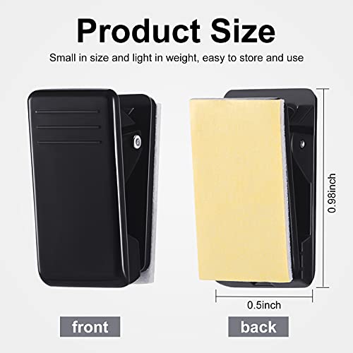 50 Pieces Self Adhesive Clips Wall Tapestry Clips Plastic Sticky Picture Hanging Poster for Teachers Double Sided Adhesive Spring for Home Office(Black) - color: Black