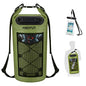 Piscifun Dry Bag, Waterproof Floating Backpack 10L/20L/30L/40L with Waterproof Phone Case for Boating, Kayaking, Fishing - color: Army Green, style: 40l