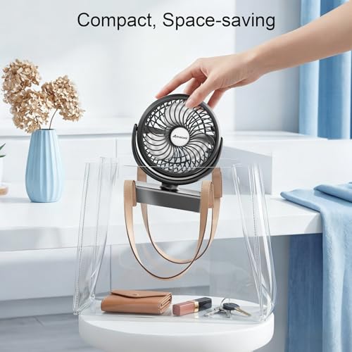 AMACOOL 5000mAh Magnetic Cruise Golf Cart Fan, Camping Fans with Hook, Ultra-Compact Travel Fan for Sleeping, Work Light Tool Gifts for Men Dad BBQ Grill, Travel Camping Cruise Essentials 2026 - size: 5.5 inch