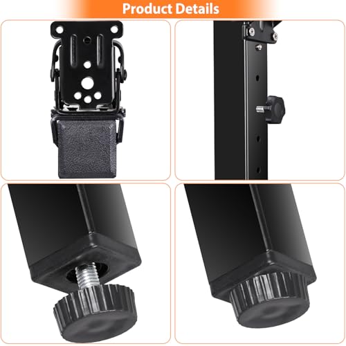 Folding Square Table Legs 2 PCS for Outdoor Camper, RV | Adjustable Height 25”- 34” DIY Desk Legs, Foldable Furniture Legs for Coffee Dinner Table, Tabletops, Kitchen - size: Adjustable Height - 25”- 34”