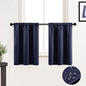 Navy Blue Curtains for Kitchen & Bathroom Windows - Waterproof Blackout, 24 Inch Length - color: Navy, size: 30"W x 24"L (Pack of 2)