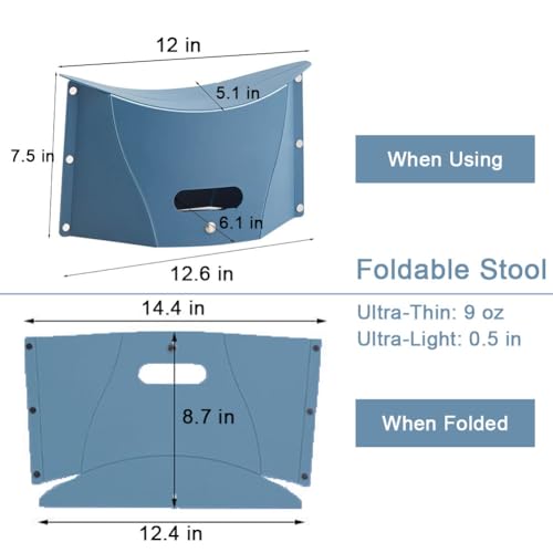 Foldable Portable Stool, Thickness of 0.5 in, Lightweight Collapsable Folding Chair for Hiking Picnic Camping Fishing (Green) - color: Green
