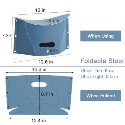 Foldable Portable Stool, Thickness of 0.5 in, Lightweight Collapsable Folding Chair for Hiking Picnic Camping Fishing (Green) - color: Green