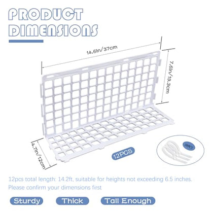 12 Pcs Under Couch Blocker for Bed Adjustable Furniture Plastic Under Bed Blocker with 30 Ties White Couch Barriers for Dogs Pets Cats (Style3) - color: Style3