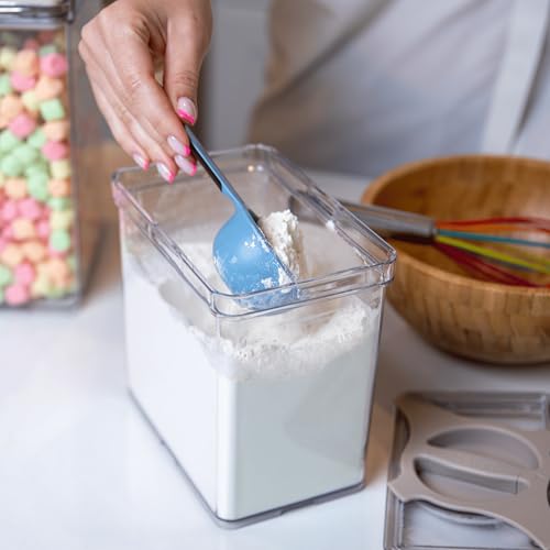 4-Pack Airtight Pantry Containers, 1.9 QT Clear SAN Food Storage Jars with Twist-Lock Lids, Detachable for Easy Cleaning, Stackable for Cereal, Pasta, Rice, Oats & Snacks White - color: White