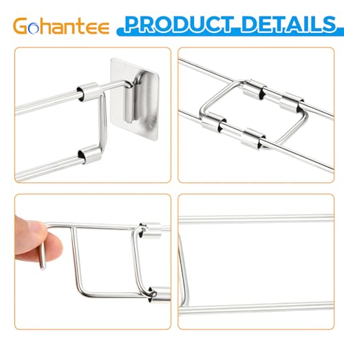Rv Refrigerator Bars 12.5-22.3" Adjustable Stainless Steel RV Fridge Tension Rods Fridge Accessories Prevent Spills for Camper Travel Kitchen Medicine Cabinets Bookshelf