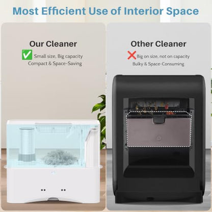 Keenhot Touchless Vacuum Automatic Dustpan - 20Kpa Suction Ultra Fast & Powerful Hair Vacuum for Sweeping Salons Pet Hair Food Dirt Home Kitchen Compact Electric Canister Vacuum Cleaner（White） - color: White
