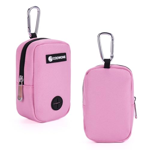 Dog Treat Pouch with Clip, Treat Pouches for Pet Training, Small Dog Treat Container Treat Bag for Leash, Waterproof Dog Treat Bag, Hands-free Training Pouch - color: Pink