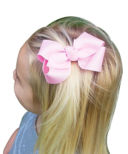 Baby Girl's 2Pcs Cute 3 Inch Pure Color Bow-knot Hair Clip for Photography Travel Daily Life (Pink) - color: Pink