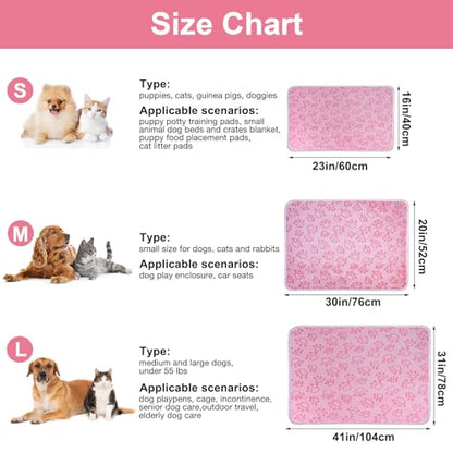 Dono 1 Pack 3 Dog Blankets, Soft Fluffy Fleece Pet Blanket Warm Sleep Mat Paw Print Design Puppy Kitten Throw Blankets Doggy Blanket for Dogs - color: Pink Bone, size: Medium(30*20")