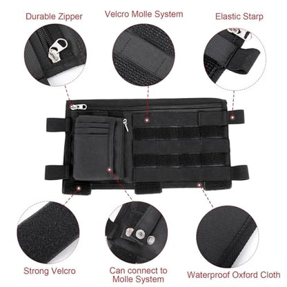 Molle Visor Panel Organizer, Tactical Car Sun Visor Cover Molle Webbing Compatible Elastic Slots Vehicle Visor Storage Holder Pouch for All Vehicle