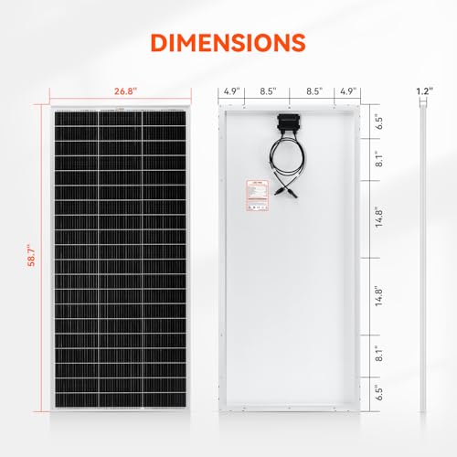 RICH SOLAR 200 Watt 24 Volt 9BB Cell Monocrystalline Solar Panel High Efficiency Solar Module for RV Trailer Camper Marine Off Grid - size: 200W 24V