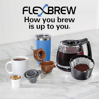 Hamilton Beach FlexBrew Trio 2-Way Coffee Maker, Compatible with K-Cup Pods or Grounds, Combo, Single Serve & Full 12c Pot, Black - Fast Brewing (49902JN) - color: Black, Fast Brewing, New for 2026