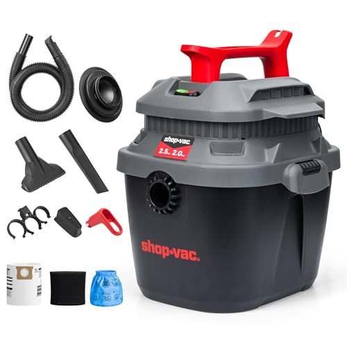 Shop-Vac 2.5 Gallon 2.0 Peak HP Wet Dry Vacuum with Blower, Wall-Mounted Portable Shopvac with 10 Feet Cord, 1.25 Inch x 4 Feet Hose, Small Vacuum Cleaner Ideal for Garage, Workshop & Home, 5430095 - size: 2.5 Gallon