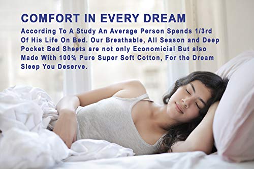 RUVANTI 100% Cotton Percale Sheets King Size, Bloomex | Crisp Cooling, Deep Pocket 16", Soft Breathable & Durable, Hotel-Style, 4 Piece Set - color: Bloomex, size: King