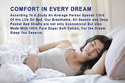 RUVANTI 100% Cotton Percale Sheets King Size, Bloomex | Crisp Cooling, Deep Pocket 16", Soft Breathable & Durable, Hotel-Style, 4 Piece Set - color: Bloomex, size: King