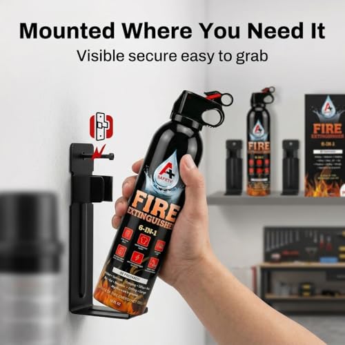 A+ Safety Fire Extinguisher, Portable, Safe to Store in Cars & Garages, Great for Airbnb Trips, College Students, & Home Use, Mounting Brackets Included for Quick Access, 4-Pack