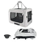 Extra Large Cat Carrier Soft Sided, Portable Small Dog Carrier for 2 Cats, 24"x16.5"x16" Car Travel Folding Comfortable Design, Grey with Another Cover - color: Grey-2 Cover