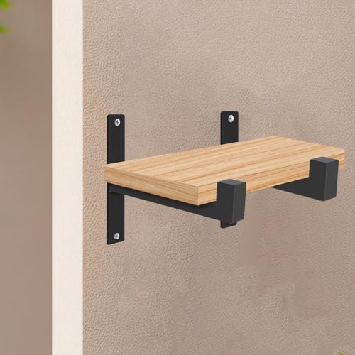 Housoutil L-Shaped Metal Shelf Bracket Triangle Support Right Angle Wall Hanging Hardware for Home Storage and Van Shelving Mounting, 8-Inch Load Bearing Fixed Mounting Set