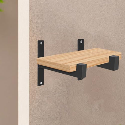 Housoutil L-Shaped Metal Shelf Bracket Triangle Support Right Angle Wall Hanging Hardware for Home Storage and Van Shelving Mounting, 8-Inch Load Bearing Fixed Mounting Set