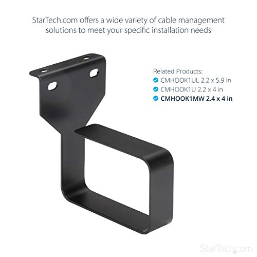 StarTech 1.5U Multi-Directional Vertical 2.4 x 3.9in (6 x 10cm) Server Rack Cable Management D-Ring Hook; Network Rack-Mount Cord Organizer; Cable Manager for 19" and 10" Cabinets