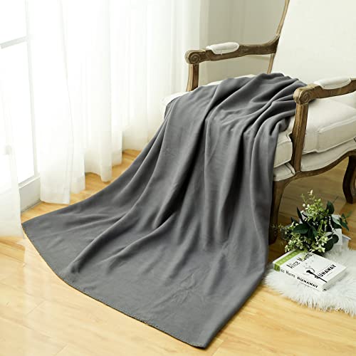 Oudain 10 Pcs Fleece Blanket Bulk 50 x 60 Inch Soft Lightweight Travel Throw Solid Colors Fleece Airplane Blanket for Pet Bed Couch Sofa Home Office Wedding Gifts Travel Camping