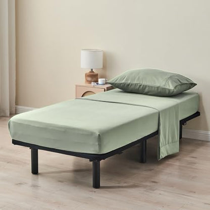 Kingnex 30x75x9 RV Bunk Sheets Set for Narrow Twin Bed Soft Brushed 1800 Microfiber 3 Piece Bedding Set Includes 1 Cot Size Fitted Sheet 1 Flat Sheet 1 Pillowcase Cot Sage - color: Sage, size: Cot 30x75 RV Bunk Set