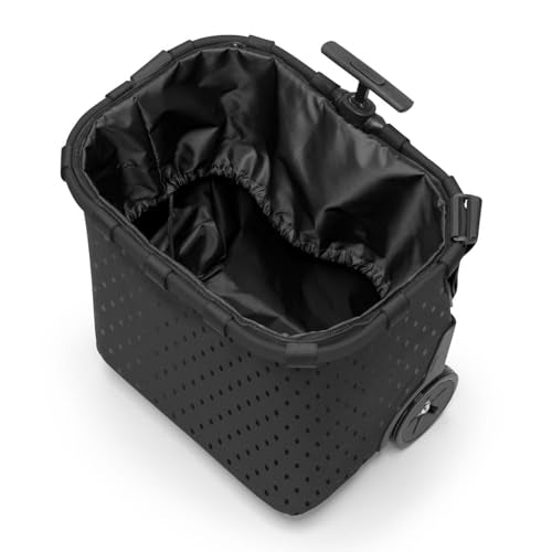 reisenthel carrycruiser glossy dots black - Portable shopping trolley with sturdy aluminum frame, shoulder strap and removable mesh inner bag -water-repellent - color: Glossy Dots Black