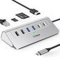 intpw 10-in-1 USB C Hub, P9R Powered USB Hub with 4K HDMI, 3 USB 3.0 5Gbps, PD 100W, 1Gbps Ethernet, SD/TF, Aluminum USB Hub for Laptop, MacBook Pro/Air, iPad Pro, iPhone 17, Dell, HP - color: Silver White, size: 1.64ft