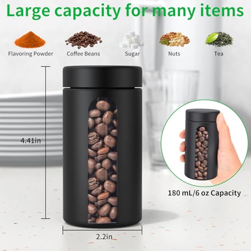 Glass Storage Jar (6 oz), 3 Pack Premium Smell Proof Visual Container with Child Resistant Cap, Small Waterproof Bottle Multipurpose Container for Coffee Teas Herbs Spices(180ml) - size: 3 Pack 6 oz