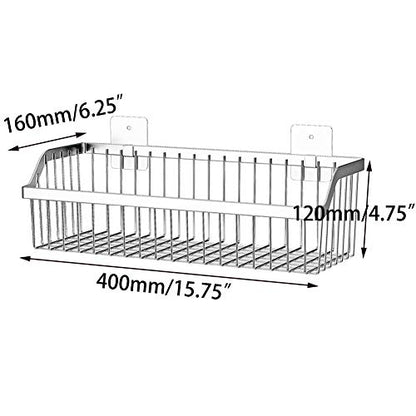SUS304 Stainless Steel Mesh Basket, Large Wire Storage Organizer Basket, Multi-function Hanging Baskets for Kitchen Bathroom, L 15.75 Inch - size: 15.8Inch 1PCS