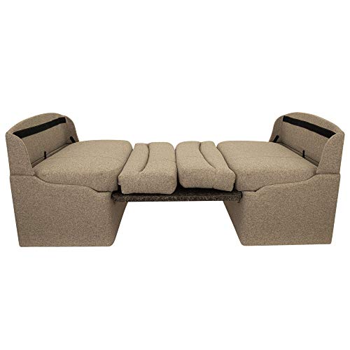 RecPro Charles 36" RV Dinette Booth | Chocolate Granite | 2 Legs - color: Chocolate Granite, size: 2 Legs